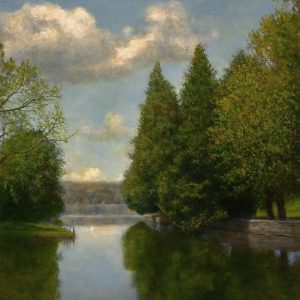 Wooded Lake at Dusk