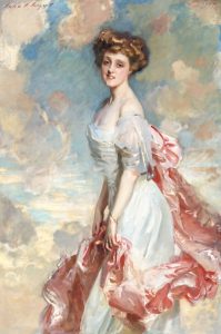 Lady in White and Pink
