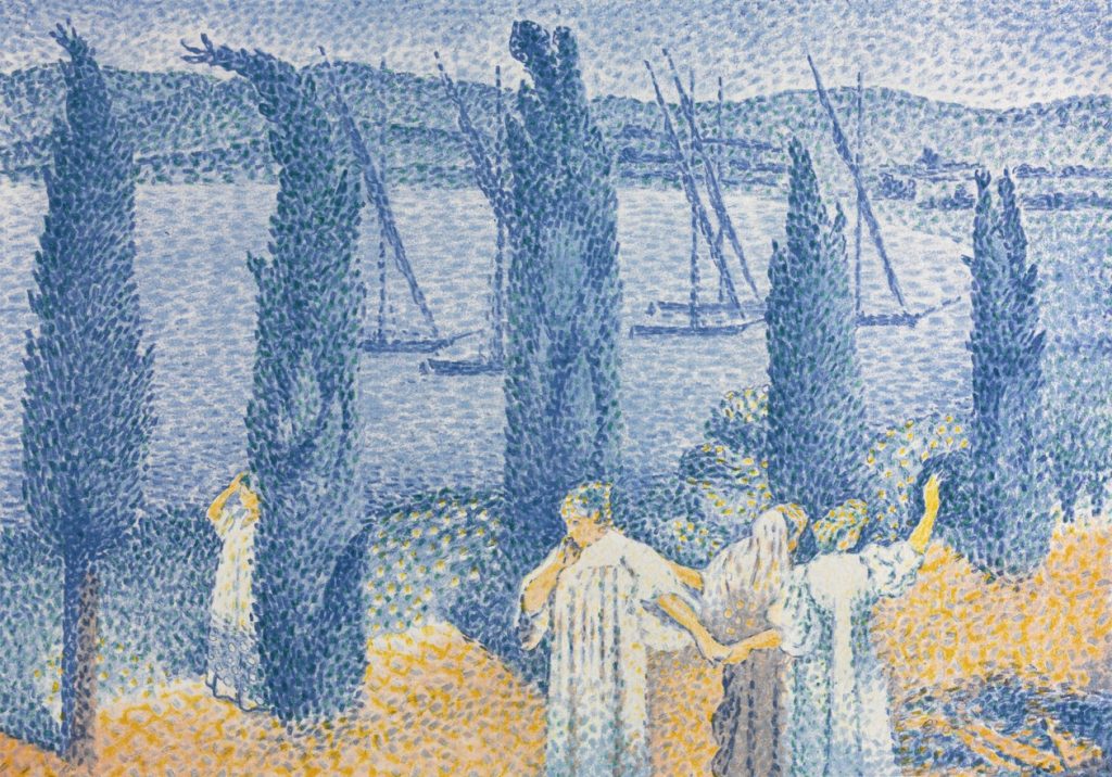 Coastal View with Cypress Trees