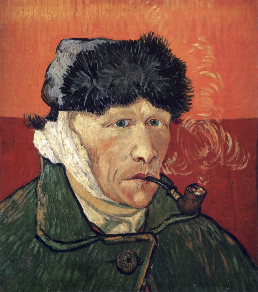 Self-Portrait with Bandaged Ear and Pipe