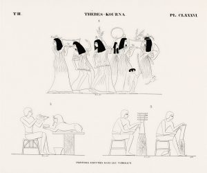 Harpists and Mourners (plate)