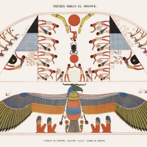 Winged Scarab and Vulture (plate)