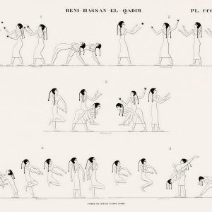 Wrestlers and Figures (line plate)