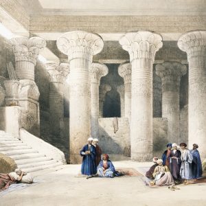 Temple Interior with Columns