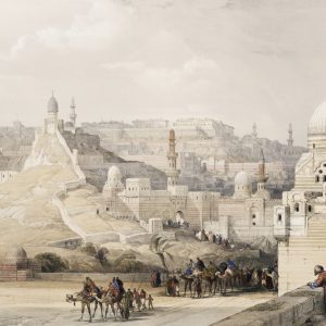Tombs in the Desert with Camels