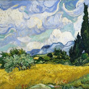 Wheat Field with Cypresses