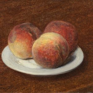 Three Peaches on a Plate