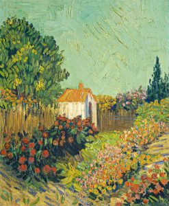 Garden with Flowers and a Cottage
