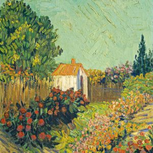 Garden with Flowers and a Cottage