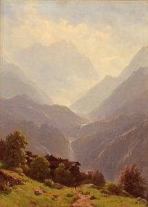 Mountain Landscape with Waterfalls