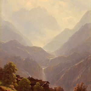Mountain Landscape with Waterfalls