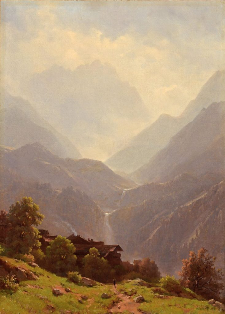 Mountain Landscape with Waterfalls